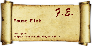 Faust Elek névjegykártya